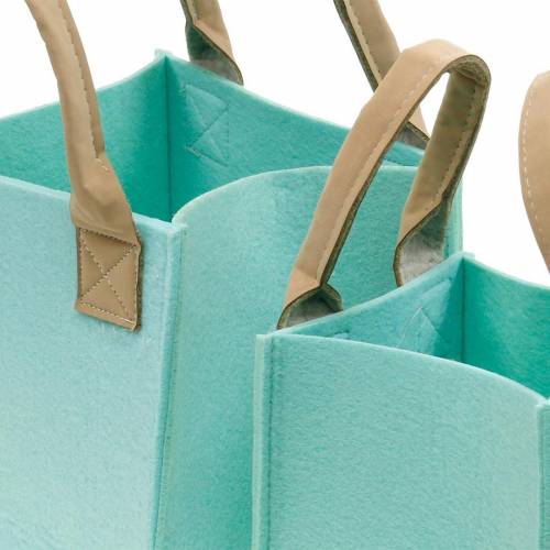 Deco Cachepot Felt Mint Green Filcowy kosz z uchwytami Felt Deco Zestaw 2
