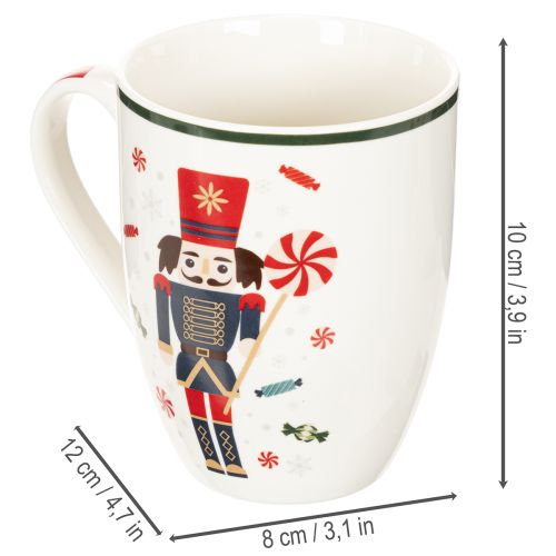 Kubek świąteczny z motywem dziadka do orzechów i laski cukrowej, 10 cm, 2 sztuki | Floristik24.pl