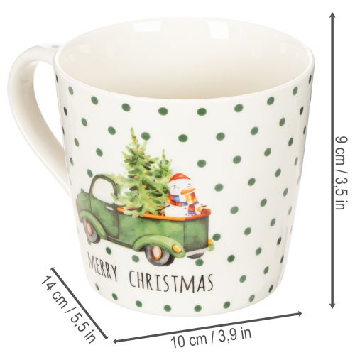 Kubek ceramiczny Merry Christmas motyw samochodu świątecznego 10cm 2 szt. | Floristik24.pl
