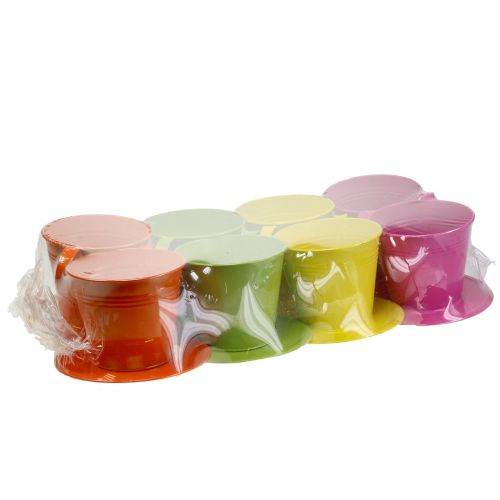 Floristik24 Kubki metalowe różne Ø12cm H10cm 8szt.
