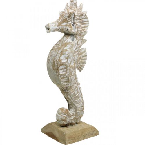 Floristik24 Seahorse Deco Dekoracja Morska z Białego Drewna Rysunek W38cm