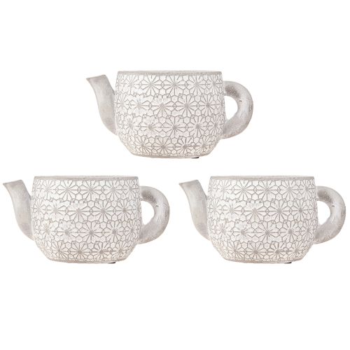Produkt Ceramiczna donica dekoracyjna do czajnika biała myta 16×10,5×8cm 3 szt