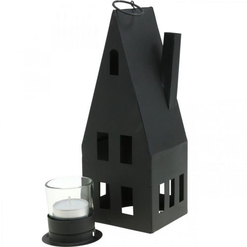 Floristik24 Podgrzewany domek, lekki dom metalowy czarny Ø4,4cm W24cm