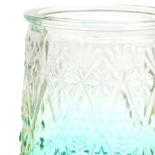 Floristik24 Tealight Jar Orange/Yellow/Turquoise Ø8cm 3szt.