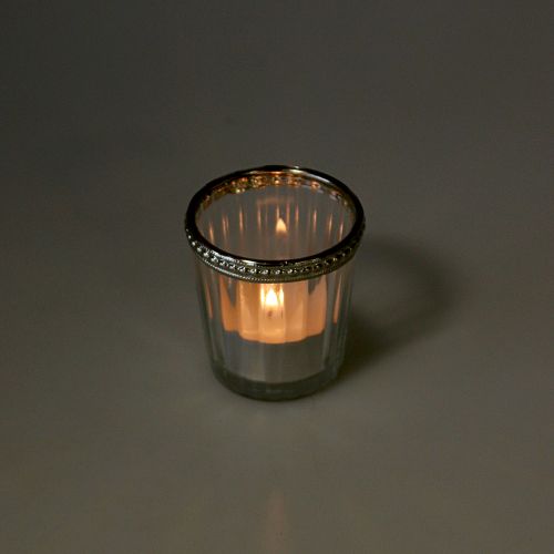 Produkt Słoik na tealight antyczny z metalową obręczą Ø6cm H6cm 4szt.