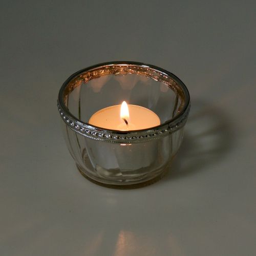 Floristik24 Słoik na tealight antyczny z metalową obręczą Ø7cm H4cm