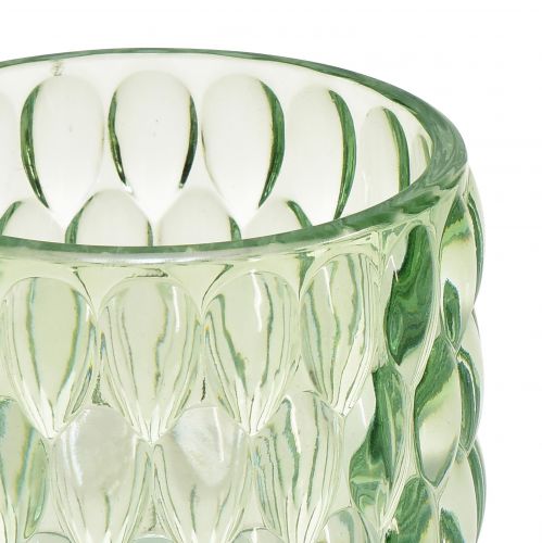 Floristik24 Szklanka do podgrzewaczy, zielona latarnia, przyciemniane szkło Ø9,5cm W9cm 2szt