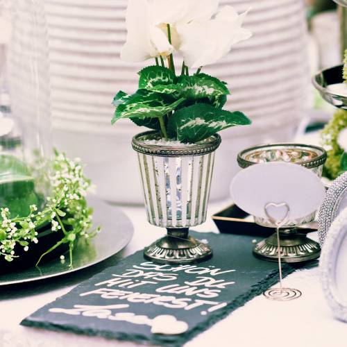 Floristik24 Filiżanka szklana tea light wieś srebrna W11cm