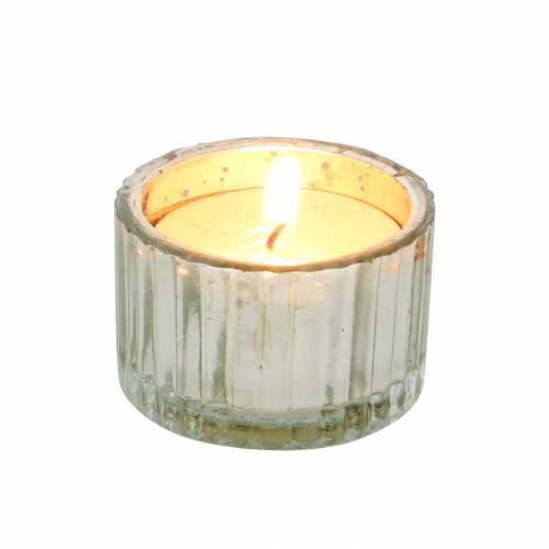 Floristik24 Słoik na tealight vintage farma srebrny Ø4,8cm H3cm 4szt.