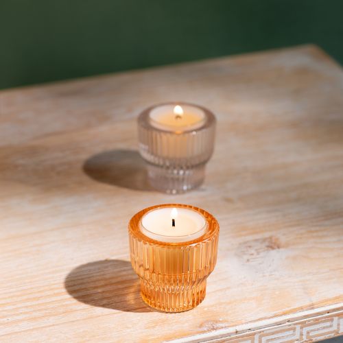 Produkt Szklany świecznik na tealighty przyciemniane szkło Ø5,5cm W5cm 2szt