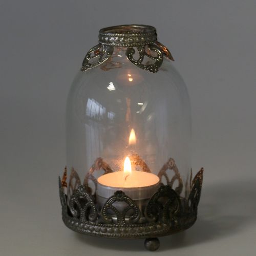 Floristik24 Tealight Jar Lantern Vintage Ø8,5cm H14cm 2szt.