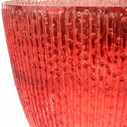 Floristik24 Świeczka Szklany Lampion Czerwony Szklany Deco Wazon Ø21cm H21,5cm