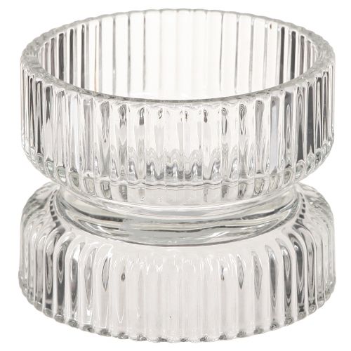 Produkt Świecznik na podgrzewacze żebrowane szkło dekoracyjne przezroczyste Ø9cm W7cm 4 szt