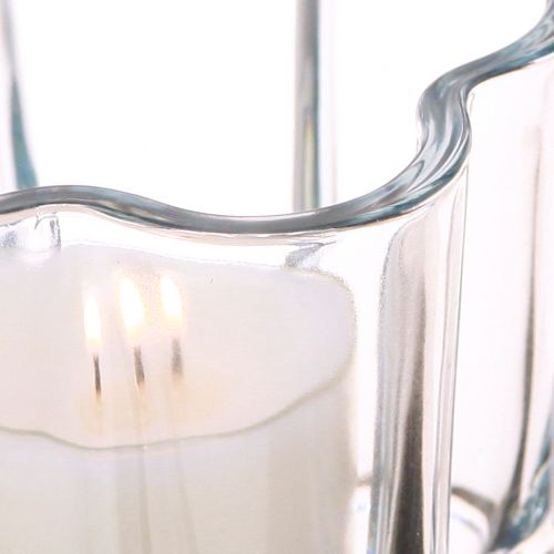 Produkt Podgrzewacz szklany kwiat tealight szkło niebieskie Ø7,5cm wys.6cm 6szt