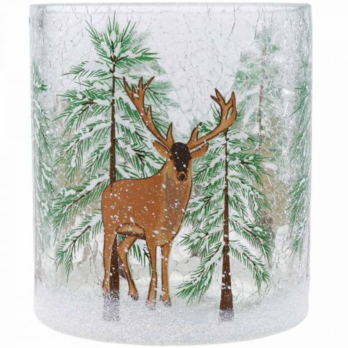 Produkt Szklany świecznik na tealighty Christmas crackle Szklanka na tealighty wys. 13 cm