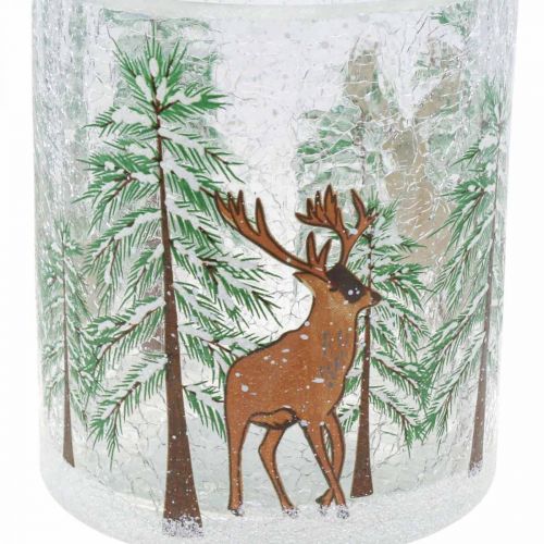 Produkt Szklany świecznik na podgrzewacze Christmas Crackle szklany na podgrzewacz H10cm