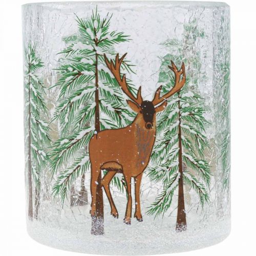 Produkt Szklany świecznik na podgrzewacze Christmas Crackle szklany na podgrzewacz H10cm