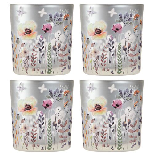 Produkt Świecznik na tealighty szklany makowy motylek kolorowy 8cm 4 szt