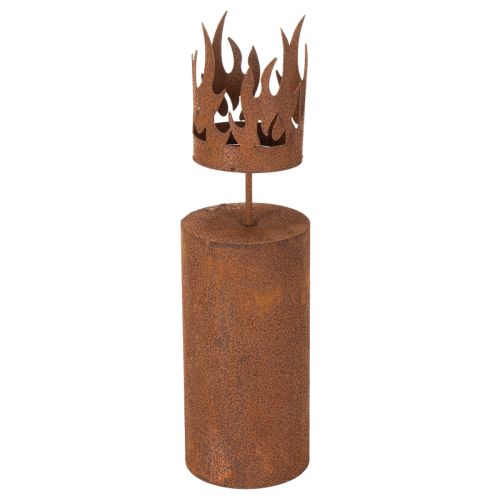 Podgrzewacz w kształcie świecy, dekoracja rdzawa, metal patynowany, wys. 36 cm kupić | Floristik24.pl