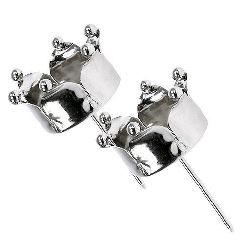 Produkt Świecznik na tealighty korona srebrny Ø4,8cm 4 szt