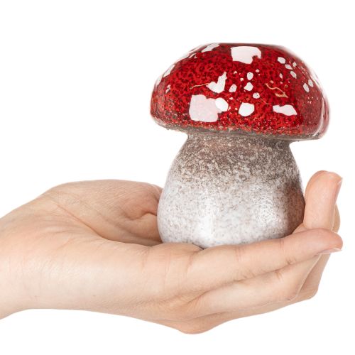 Dekoracyjny grzyb, muchomor czerwony, świecznik na podgrzewacz jako dekoracja stołu, 9 cm | Floristik24.pl