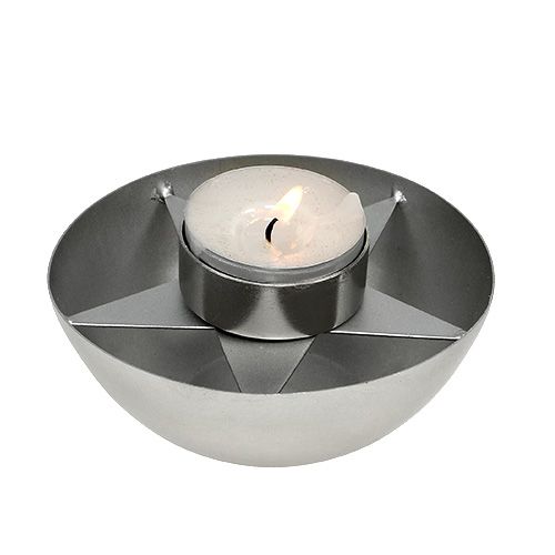 Floristik24 Podstawka na tealight srebrna Ø10cm H4cm 1szt.