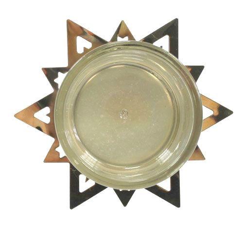 Produkt Świecznik na herbatę gwiazda złota 23,5 cm 4 szt.
