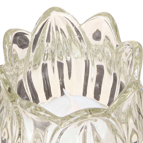 Produkt Podgrzewacz do tealightów szklany tealight tulipan z podstawą przezroczysty Ø7cm wys.16cm 2szt