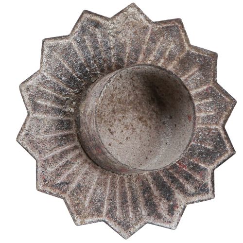 Floristik24 Podgrzewacz tealight vintage tealight do przyklejania szary Ø9cm H8.5cm 4szt