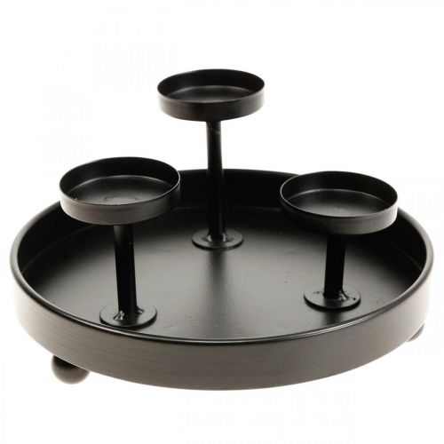Floristik24 Świecznik na tealight hurricane szkło metal czarny Ø19cm W18cm