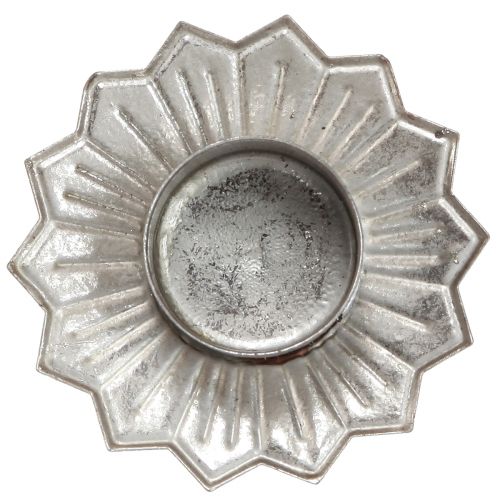 Produkt Świecznik na tealighty do zatyczki srebrny metalowy Ø9cm W9cm 4szt