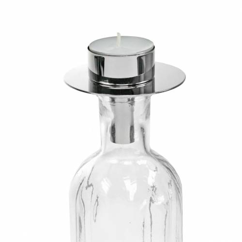 Floristik24 Stojak na tealight do butelek srebrny Ø7,5cm H6cm