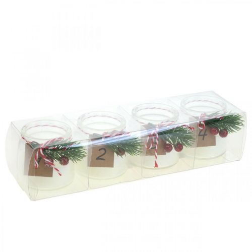 Floristik24 Szklany świecznik na tealight Świecznik adwentowy słój murarski Ø6cm 4szt