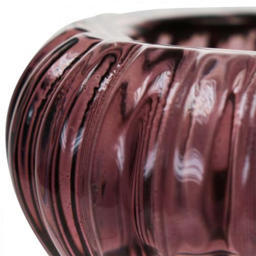 Produkt Świecznik na tealighty Szklany świecznik Okrągły Fioletowy Ø8cm W3,5cm