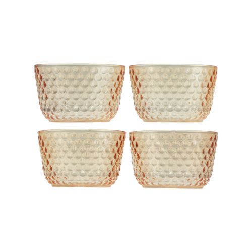 Produkt Świecznik na podgrzewacze Szklana latarnia retro pomarańczowa Ø8cm W5cm 4szt