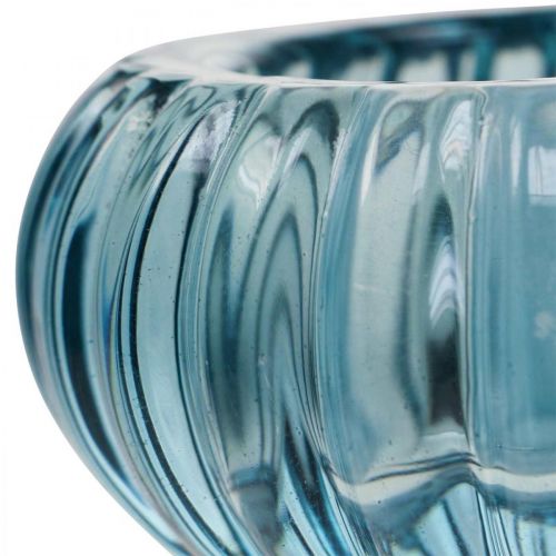 Produkt Świecznik na tealighty Szklany świecznik Okrągły Niebieski Ø8cm W3.5cm
