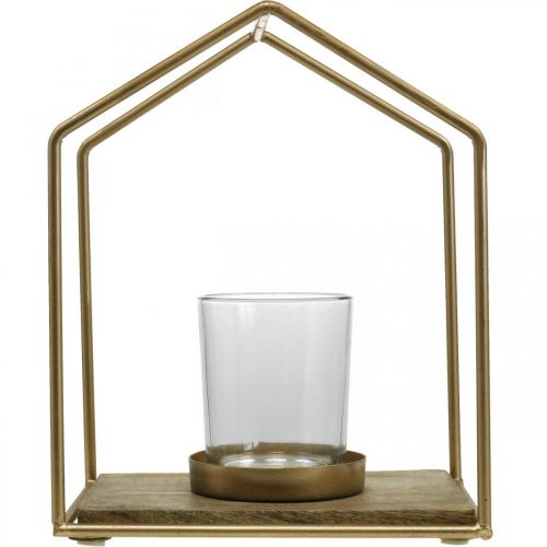 Produkt Latarnia domowa dekoracja metalowa świeca tealight szkło 20×16×26cm