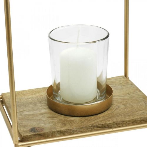 Produkt Latarnia domowa dekoracja metalowa świeca tealight szkło 20×16×26cm
