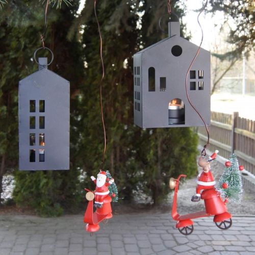 Floristik24 Świecznik na herbatę dom czarny metal, lekki dom Ø4,4cm W18cm