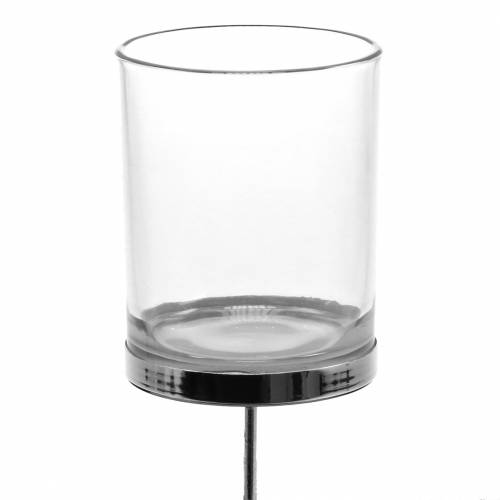 Floristik24 Świecznik do zaślepki metal/szkło Ø6,5cm W19cm 2 szt