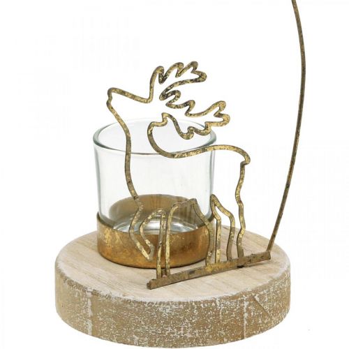 Produkt Pojemnik na tealighty Renifer i Gwiazdka metalowy Ø10cm H24cm
