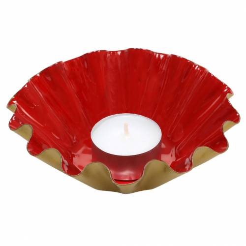 Produkt Dekoracyjna miska do pieczenia emaliowana w kolorze czerwonym, złotym Ø12,5cm W4cm