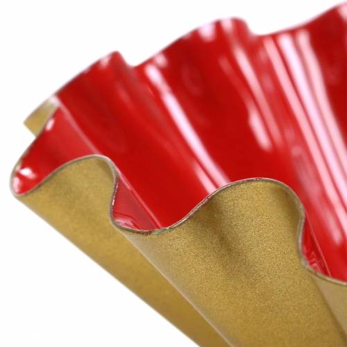 Produkt Dekoracyjna miska do pieczenia emaliowana w kolorze czerwonym, złotym Ø12,5cm W4cm