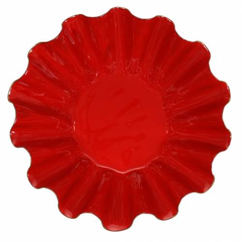 Produkt Dekoracyjna miska do pieczenia emaliowana w kolorze czerwonym, złotym Ø12,5cm W4cm
