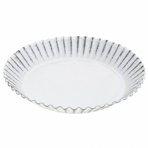 Floristik24 Talerz dekoracyjny naczynie do zapiekania ocynk biały Ø15cm H2cm