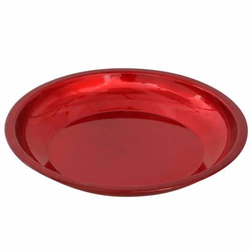 Produkt Talerz dekoracyjny wykonany z czerwonego metalu z efektem glazury Ø23cm