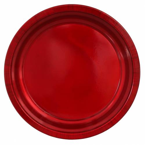Produkt Talerz dekoracyjny z metalu czerwony z efektem glazury Ø38cm