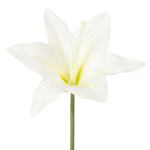 Sztuczne białe kwiaty lilii tygrysiej do wazonów i kompozycji, bukiet 29 cm, 6 sztuk