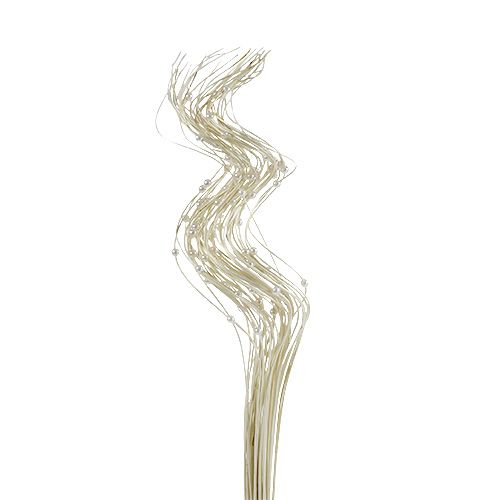 Floristik24 Ting Ting Curly z perłami 60cm bielone 40 szt