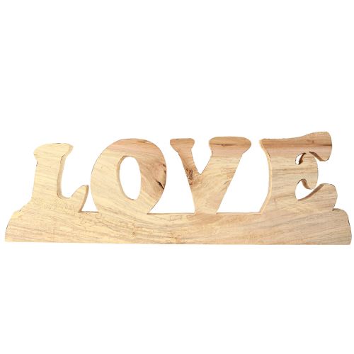 Produkt Dekoracja stołu Drewniany stojak „Love” z naturalnego drewna wierzbowego 60×19cm